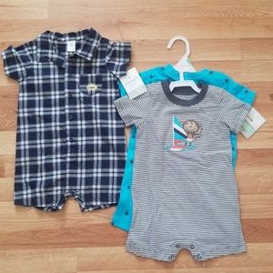 NWT 3 Carter's rompers 18 months
